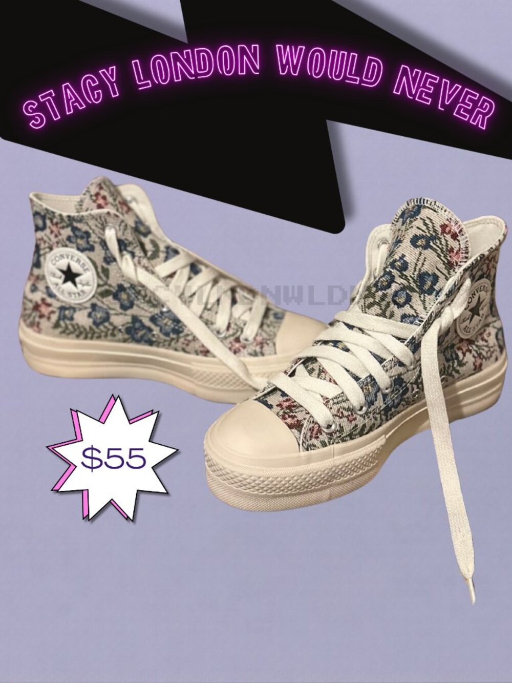 FLORAL CONVERSE NWT SIZE 7.5/38.5